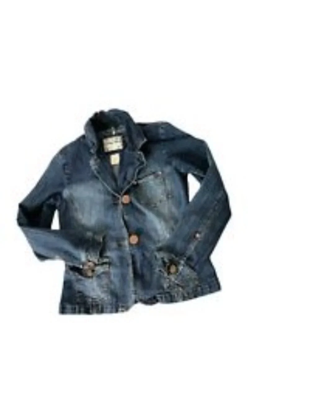 Limited Too Jean Jacket Girls XL Blue Denim Pockets Blazer EUC Princess Seams St